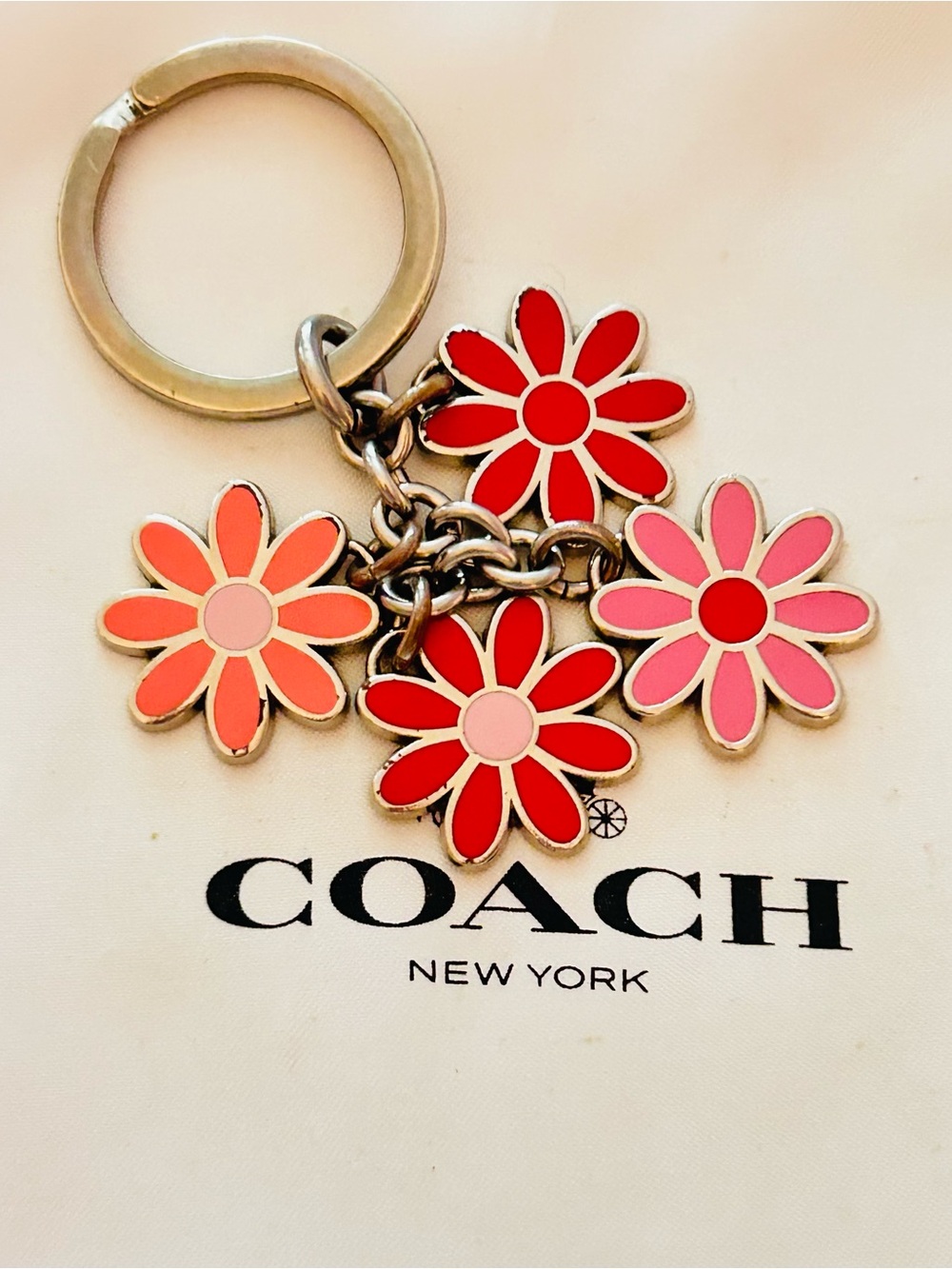 Coach Flower Keychain/ Bag Charm